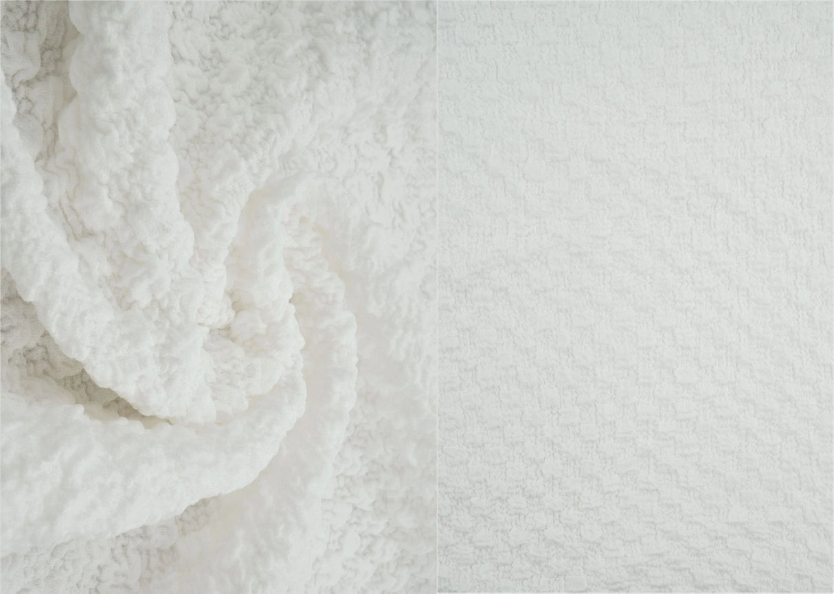 1 Yard Textured Cauliflower Jacquard Knit Fabric 59/60 Inch Wide Ultra Plush Heavyweight Material for Cozy Loungewear & Upholstery