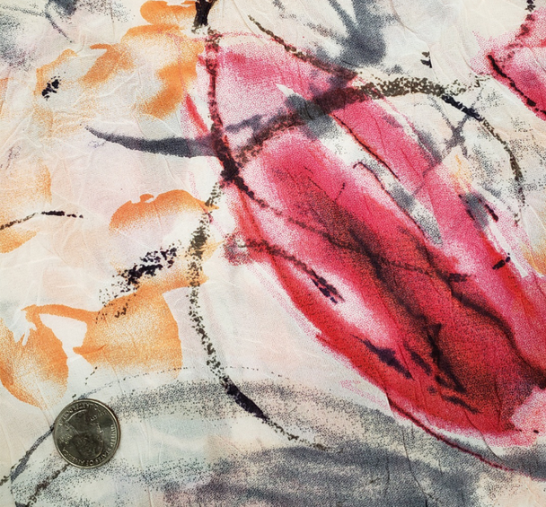 1 Yard Crushed Chiffon Fabric Lightweight Sheer Polyester with Soft Drape, 54" Wide