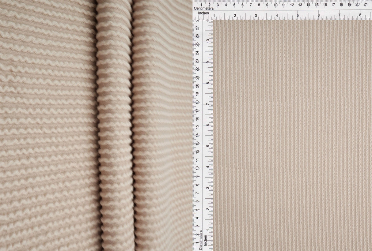 52" Knit Jacquard Rib Fabric 80% Polyester 15% Rayon 5% Spandex 230 GSM by Yard