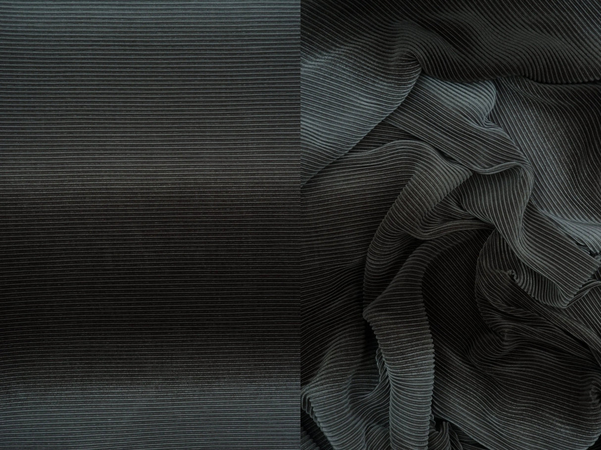 1 Yard Pleated Ombre Print Bodre Interlock Fabric 150 GSM 100% Polyester 58/59" Width