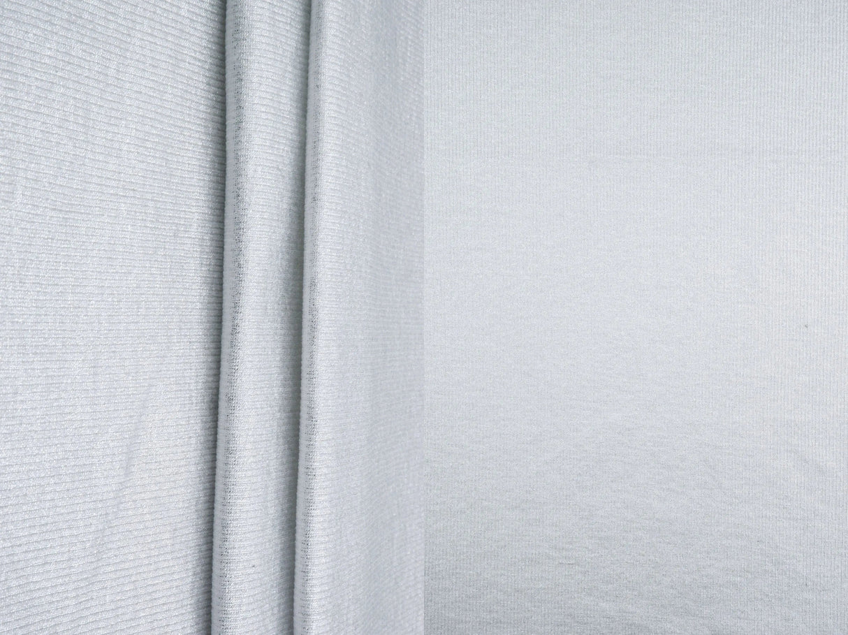 1 Yard Foil Rib Jersey Fabric 220 GSM Polyester Spandex Blend 52/54" Width