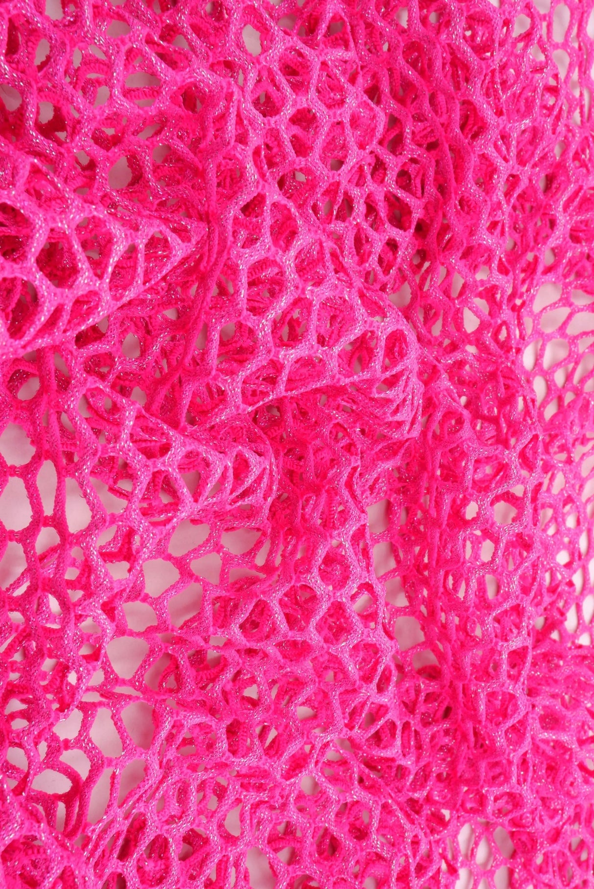 1 Yard Lurex Fishnet Mesh Fabric, 58/60? Wide Polyester Spandex Blend