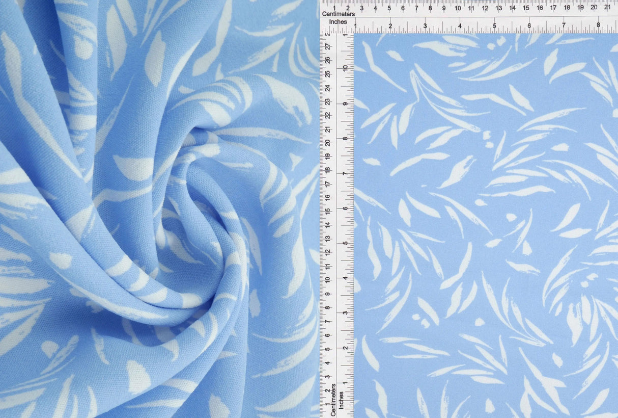 Cey Leaf Print Fabric 1 Yard Lightweight Drapey Polyester 58/59" Wide
