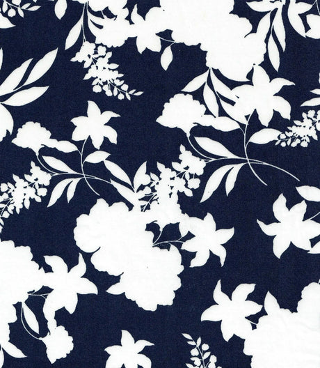 1 Yard DTY Floral Print Fabric 190 GSM Polyester Spandex Blend 58/60" Width