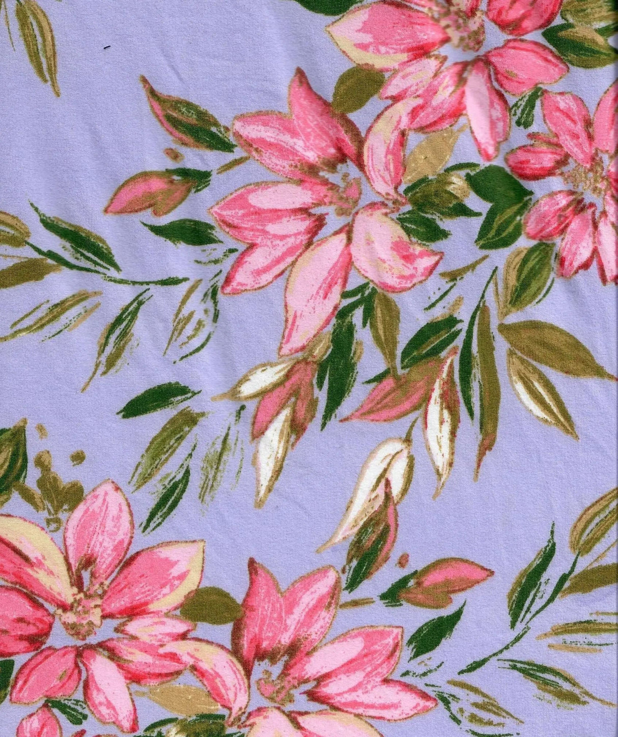 1 Yard DTY Floral Print Fabric 190 GSM Polyester Spandex Blend 58/60" Width