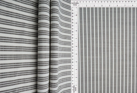 Triple Stripe Poplin Woven Fabric Poly Rayon Blend, 57/58" Wide