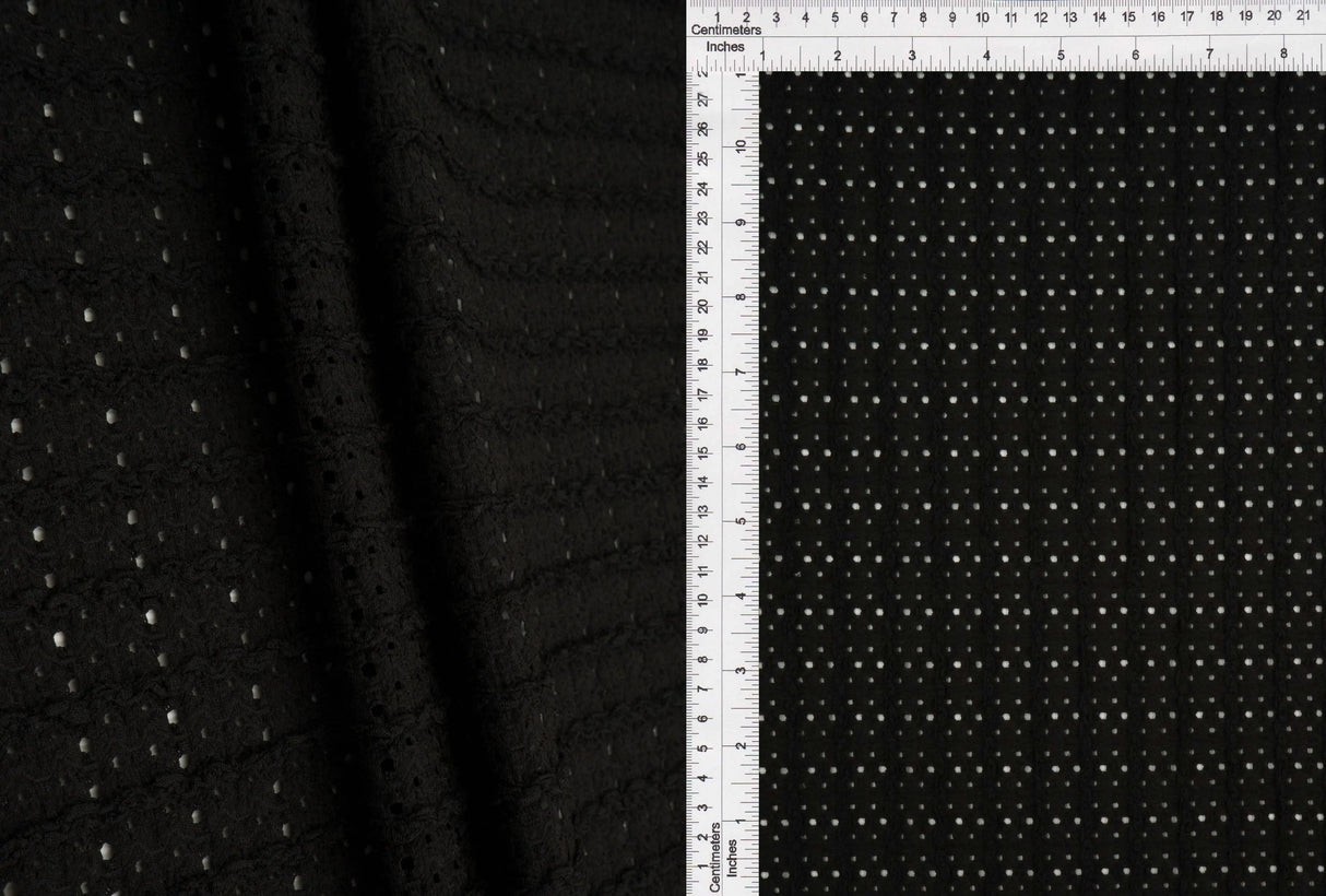 1 Yard Wave Knit Jacquard Solid Lace Fabric 185 GSM Polyester Spandex 58" Width