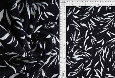 Cey Leaf Print Fabric 1 Yard Lightweight Drapey Polyester 58/59" Wide