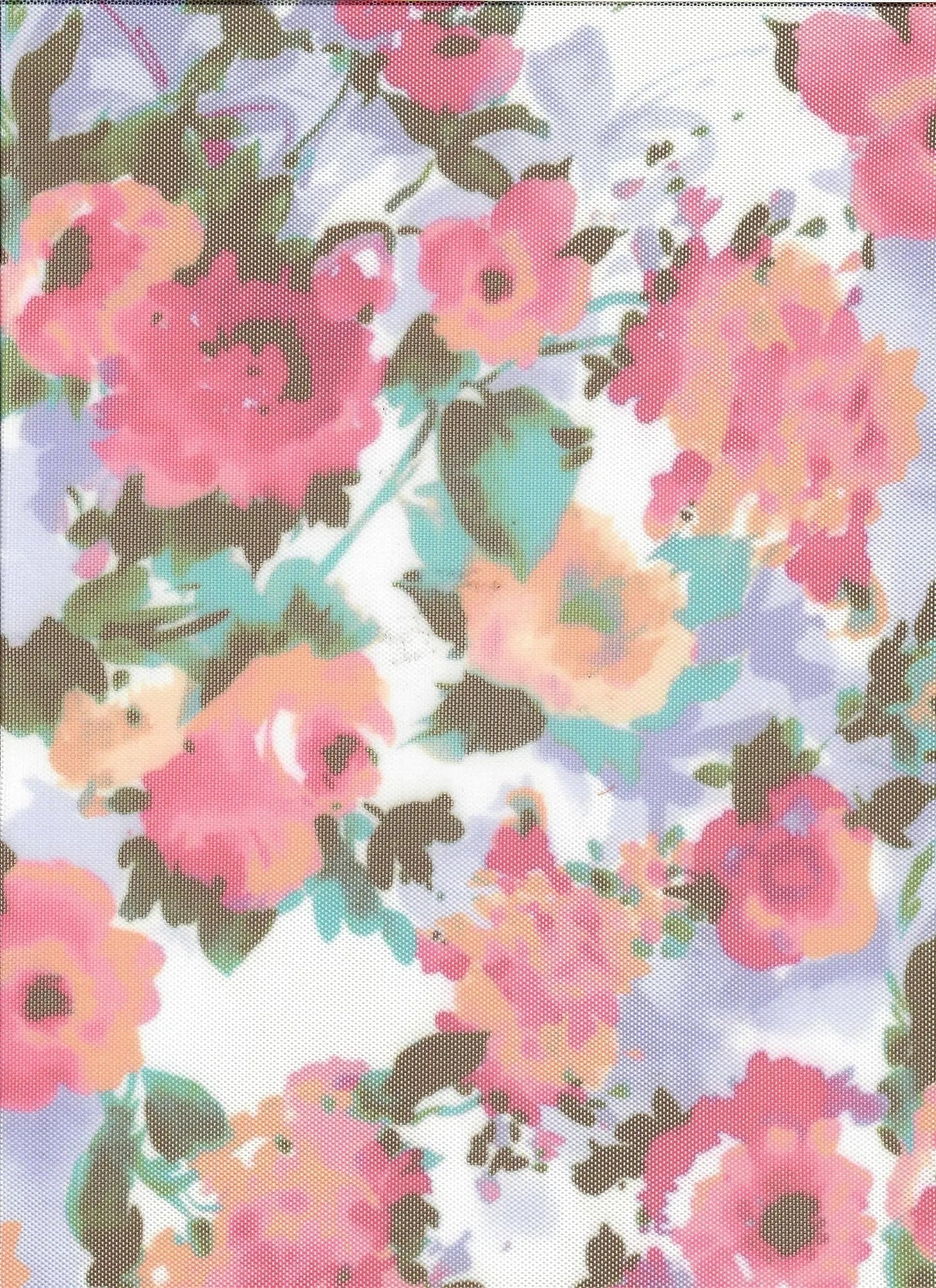 Floral Digital Mesh Fabric Lightweight Sheer Stretch, 54” Wide Polyester Spandex