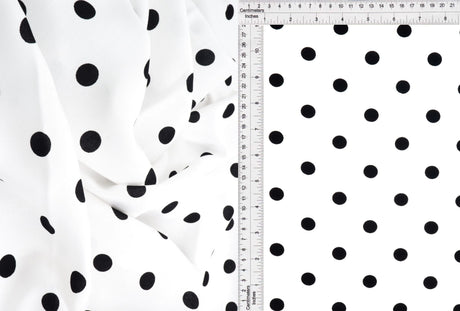 1 Yard Rayon Challis Polka Dot Print Fabric, 54'' Wide 100% Rayon