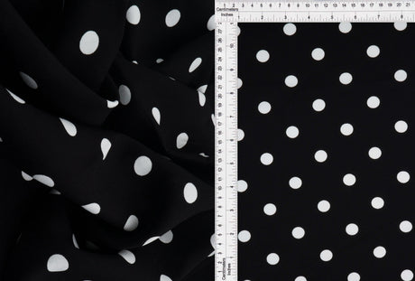 1 Yard Rayon Challis Polka Dot Print Fabric, 54'' Wide 100% Rayon