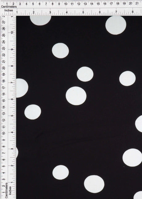 1 Yard Rayon Challis Polka Dot Print Fabric, 54'' Wide 100% Rayon
