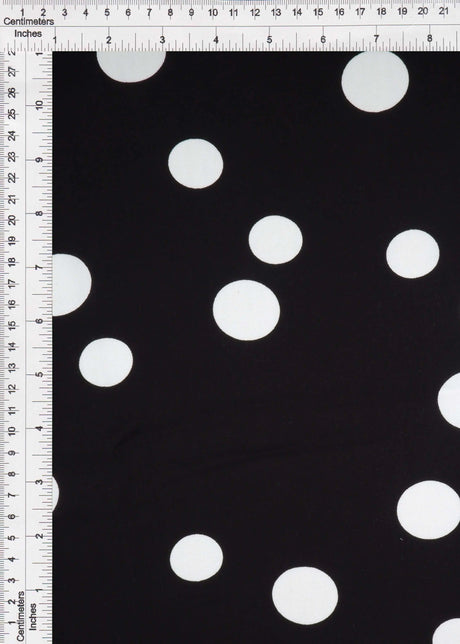 1 Yard Rayon Challis Polka Dot Print Fabric, 54? Wide 100% Rayon
