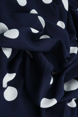 1 Yard Rayon Challis Polka Dot Print Fabric, 54'' Wide 100% Rayon