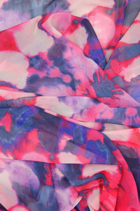 1 Yard Digital Tie Dye Mesh Fabric, 54'' Wide Polyester Spandex Blend