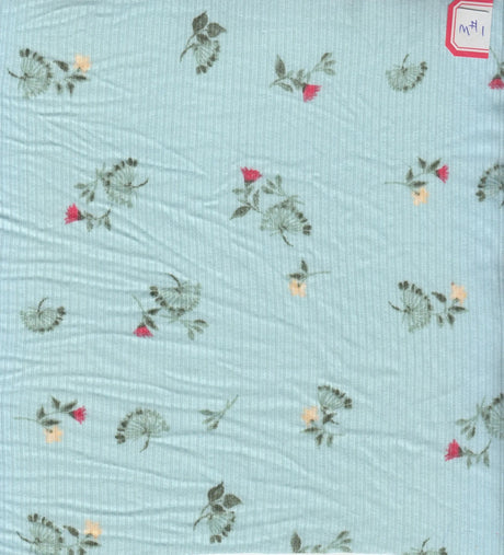 1 Yard Yummy Rib Ditsy Flower Print Fabric 180 GSM Polyester Spandex 58/60" Width