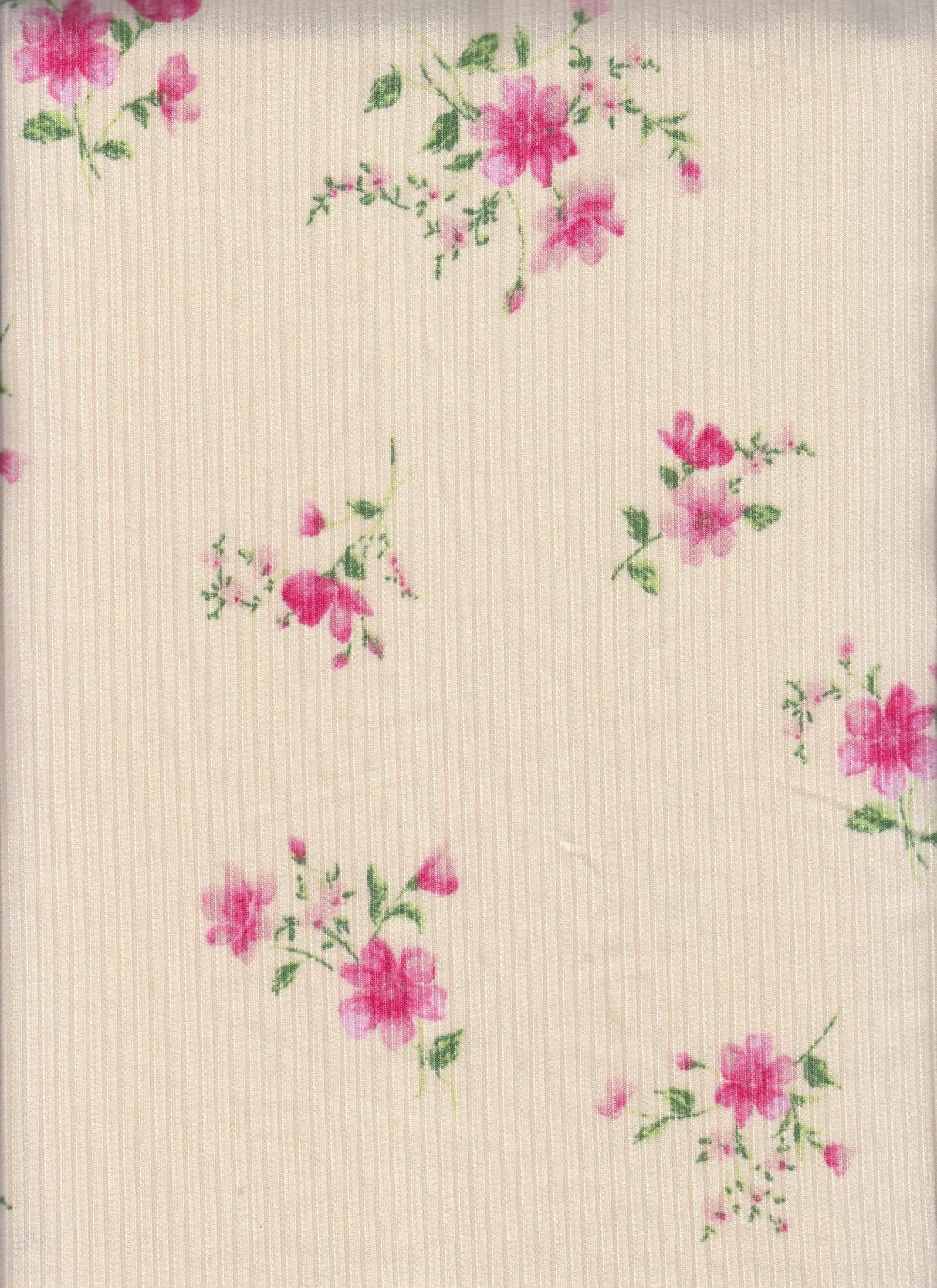1 Yard Yummy Rib Ditsy Flower Print Fabric 170 GSM Polyester Spandex 58/60" Width