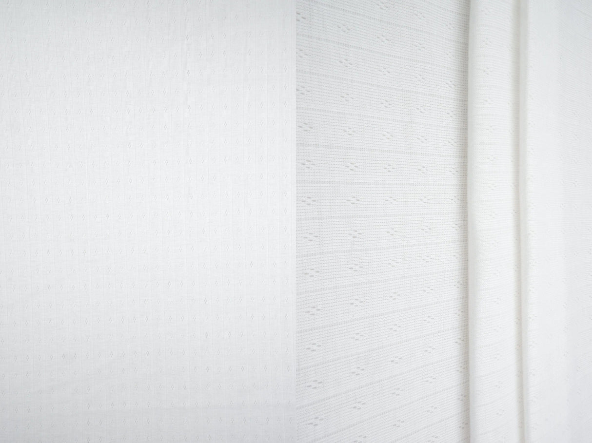 1 Yard Cotton Style Pointelle Rib Knit Fabric 170 GSM Poly Rayon Blend 68/70" Width