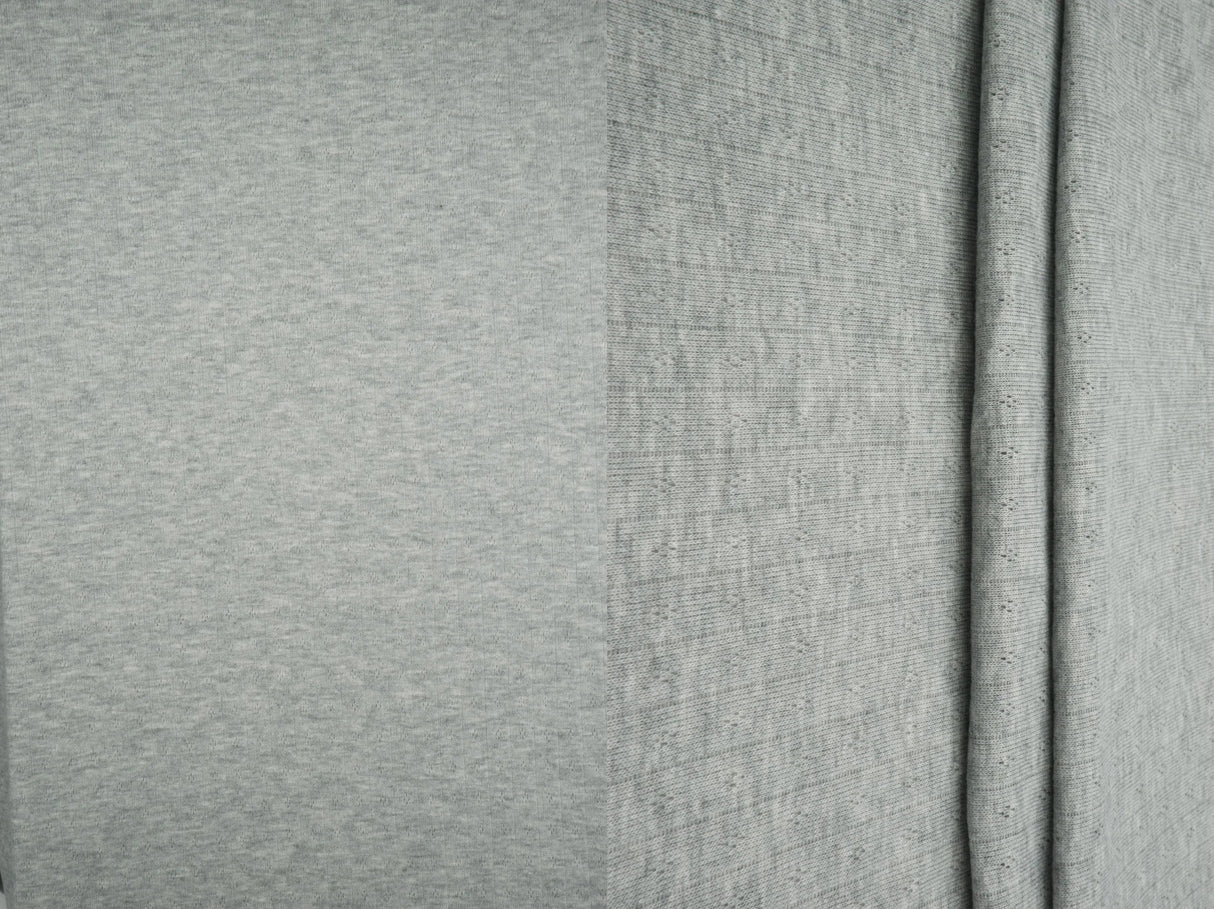 1 Yard Cotton Style Pointelle Rib Knit Fabric 170 GSM Poly Rayon Blend 68/70" Width