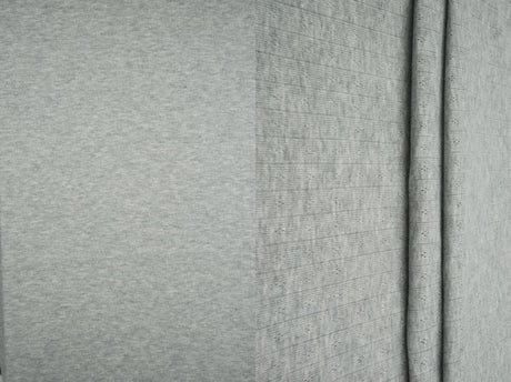 1 Yard Cotton Style Pointelle Rib Knit Fabric 170 GSM Poly Rayon Blend 68/70" Width