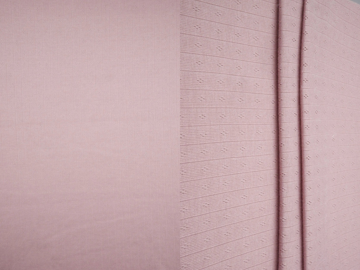 1 Yard Cotton Style Pointelle Rib Knit Fabric 170 GSM Poly Rayon Blend 68/70" Width