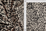 1 Yard Leopard Animal Print DTY Brushed Fabric Soft Stretch Polyester Spandex 58 Inch Wide