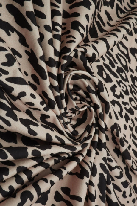 1 Yard DTY Brushed Animal Leopard Digital Print Fabric 170 GSM Poly Spandex 58/60" Width