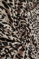 1 Yard Leopard Animal Print DTY Brushed Fabric Soft Stretch Polyester Spandex 58 Inch Wide