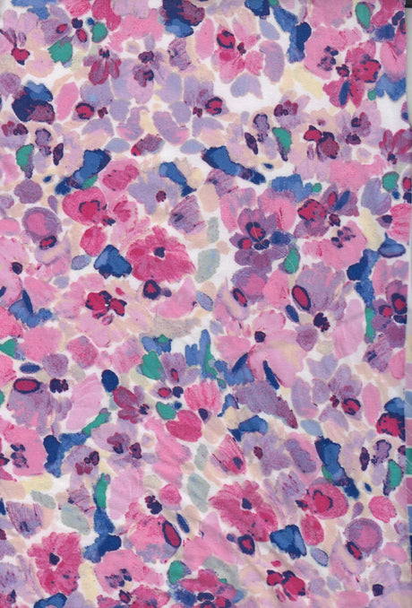 1 Yard Polyester Spandex 170 GSM DTY Brushed Floral Print Fabric Soft Stretch 58/60" Width