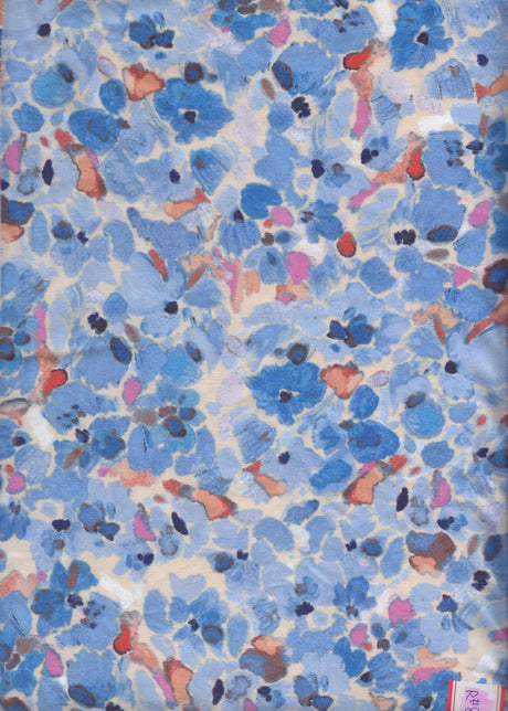 1 Yard Brushed Floral Print DTY Knit Fabric Soft Stretch Polyester Spandex 58/60 Inch Wide