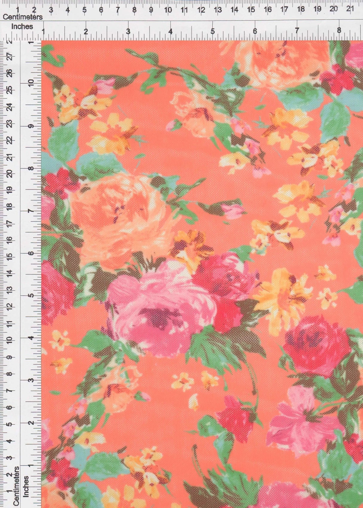 1 Yard Digital Floral Mesh Knit Fabric, 54'' Wide Polyester Spandex Blend