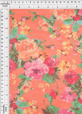 1 Yard Digital Floral Mesh Knit Fabric, 54'' Wide Polyester Spandex Blend