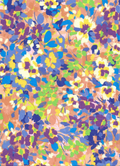 1 Yard DTY Brushed Digital Floral Print Fabric 170 GSM Polyester Spandex Blend 58/60" Width