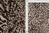 1 Yard Leopard Animal Print DTY Brushed Fabric Soft Stretch Polyester Spandex 58 Inch Wide