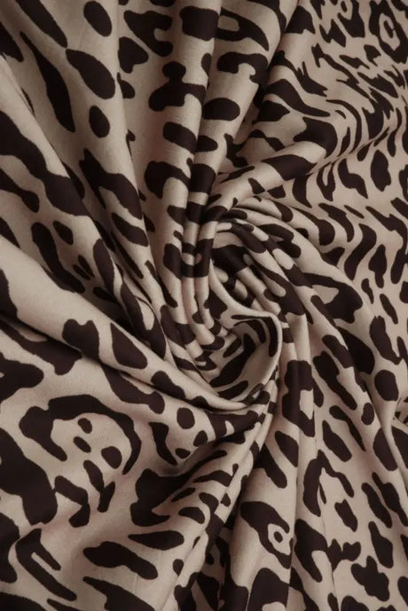 1 Yard Leopard Animal Print DTY Brushed Fabric Soft Stretch Polyester Spandex 58 Inch Wide