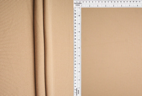 1 Yard Peach Rib Solid Fabric 250 GSM Polyester Spandex Blend 48" Width