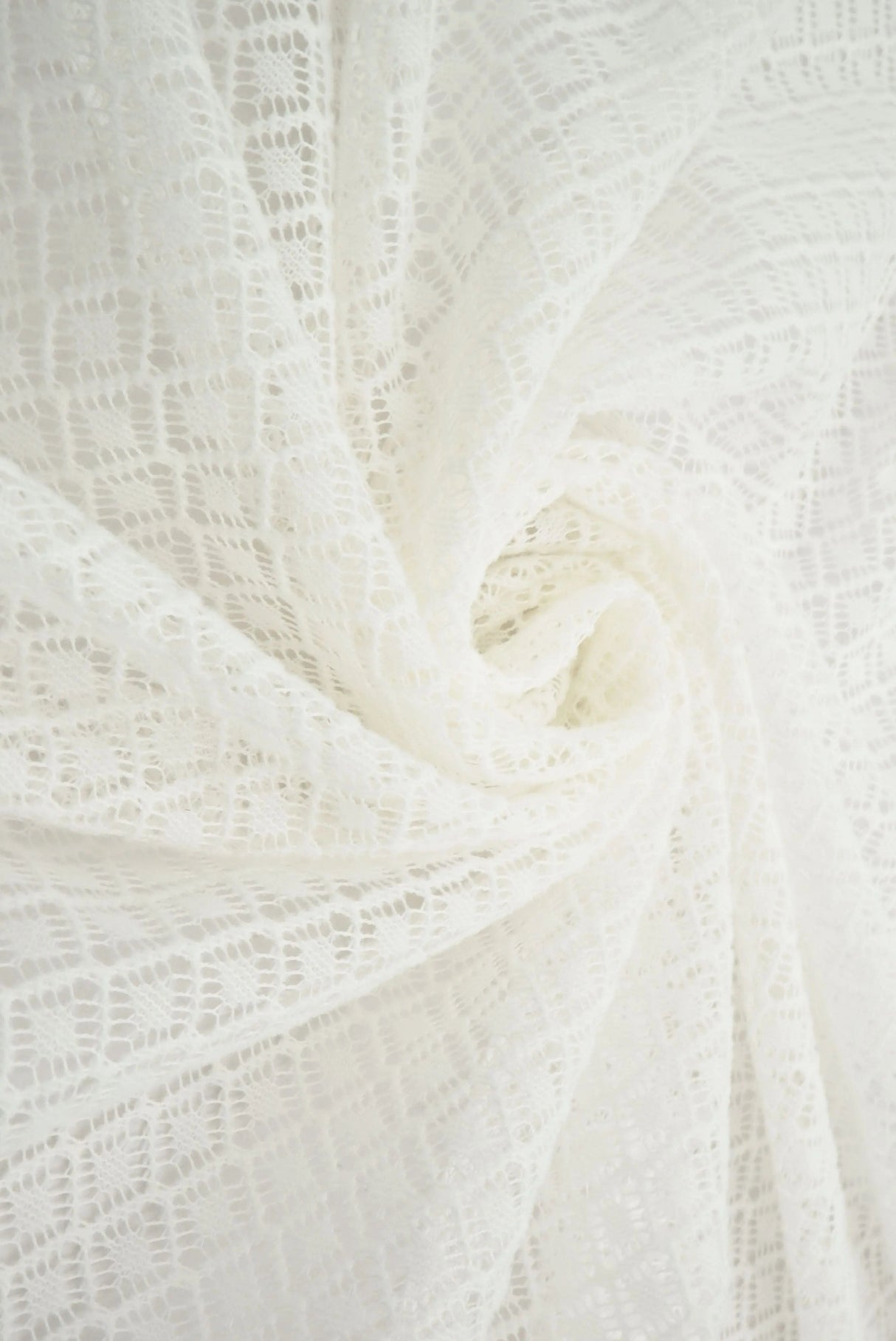 1 Yard Poly Warp Lace Fleece Fabric 90 GSM Lightweight Soft Textured Knit 57" Width