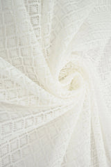 1 Yard Poly Warp Lace Fleece Fabric 90 GSM Lightweight Soft Textured Knit 57" Width
