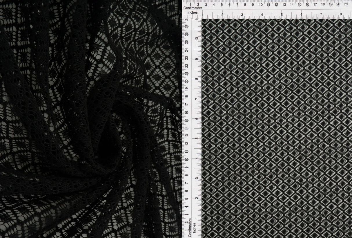 1 Yard Poly Warp Lace Fleece Fabric 90 GSM Lightweight Soft Textured Knit 57" Width