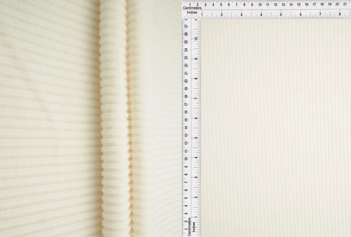 1 Yard Rib Interlock Fleece Solid Fabric 290 GSM Polyester Rayon Blend 58" Width