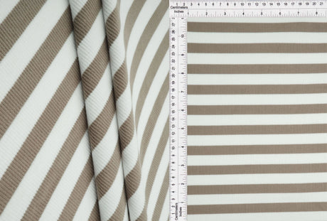 1 Yard Poly Spandex Cool Cotton 260 GSM Stripe Fleece Rib Knit Fabric Soft 52" Width
