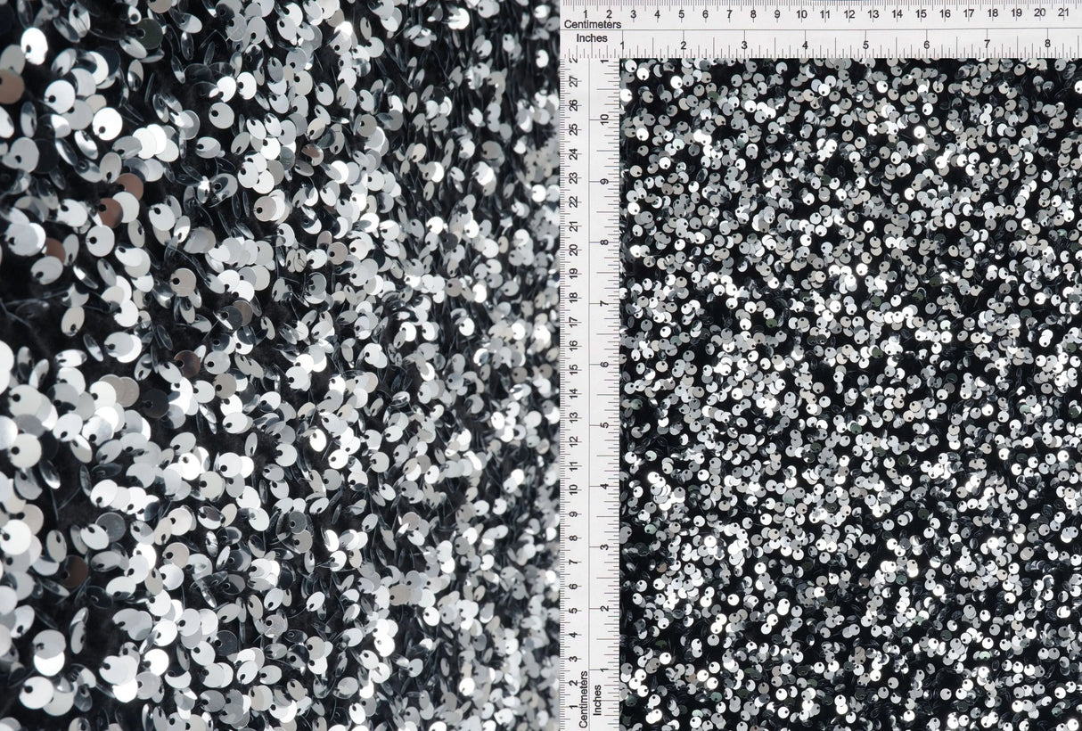 1 Yard Poly Spandex Velvet Sequin Fabric Soft Shiny Glamorous 52" Width