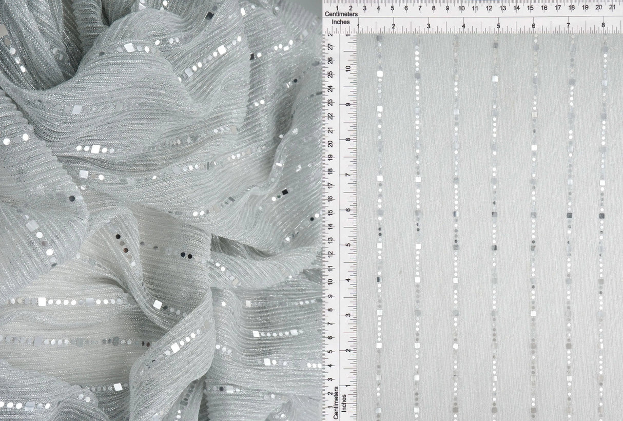 1 Yard Polyester Metallic 55 GSM Pleat Trans Fabric Sheer Soft 57" Width
