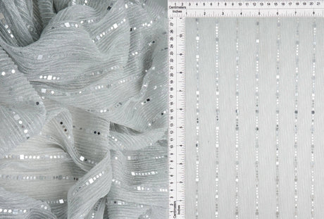1 Yard Polyester Metallic 55 GSM Pleat Trans Fabric Sheer Soft 57" Width