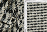 1 Yard Knit Boucle Checkered Fabric 265 GSM Polyester Cotton Spandex Blend 58/60" Width