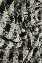 1 Yard Knit Boucle Checkered Fabric 265 GSM Polyester Cotton Spandex Blend 58/60" Width