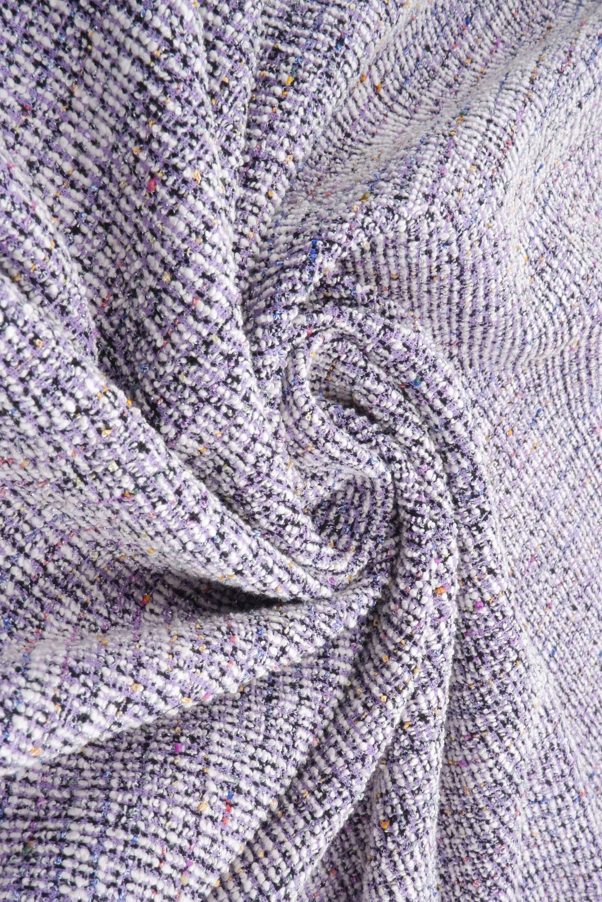 1 Yard Knit Boucle Multi Lurex Fabric Stretch Polyester Cotton Rayon Spandex 60/62 Inches Wide