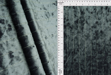 1 Yard Polyester Elastane Velvet 250 GSM Glitter Stripe Fabric Soft 59" Width