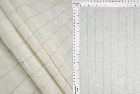 1 Yard Polyester Elastane Velvet 250 GSM Glitter Stripe Fabric Soft 59" Width