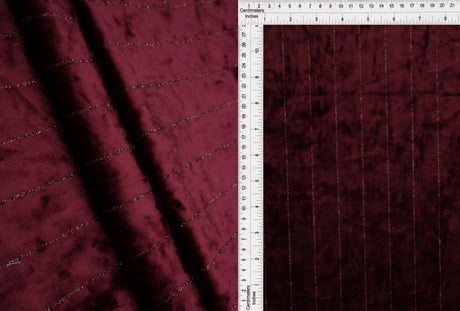 1 Yard Polyester Elastane Velvet 250 GSM Glitter Stripe Fabric Soft 59" Width